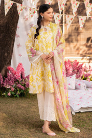 Cross Stitch Eid Lawn Unstitched Embroidered 3Pc Suit D-05 Ivory Garland