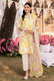 Cross Stitch Eid Lawn Unstitched Embroidered 3Pc Suit D-05 Ivory Garland