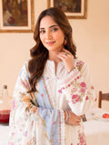 Faiza Faisal FNF Prints Unstitched Lawn 3Pc Suit - IVORY GRACE