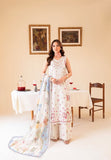 Faiza Faisal FNF Prints Unstitched Lawn 3Pc Suit - IVORY GRACE