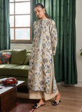 Faiza Faisal Lumiere Printed Khaddar Stitched 2Pc Suit - IVORY MIST