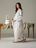 Faiza Faisal FNF Prints Unstitched Embroidered Lawn 3Pc Suit - IVORY PETALS