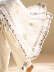 Faiza Faisal FNF Prints Unstitched Embroidered Lawn 3Pc Suit - IVORY PETALS