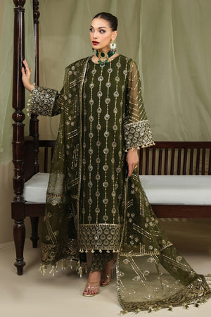 Alizeh Fashion Embroidered Chiffon Unstitched 3Pc Suit UF-V03D05 IZEL