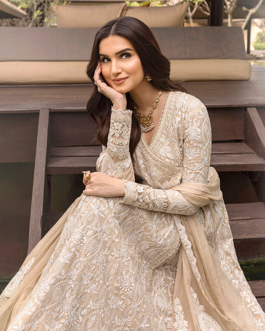 Faiza Saqlain Zinnia Embroidered Luxury Lawn Unstitched 3Pc Suit - Ilima