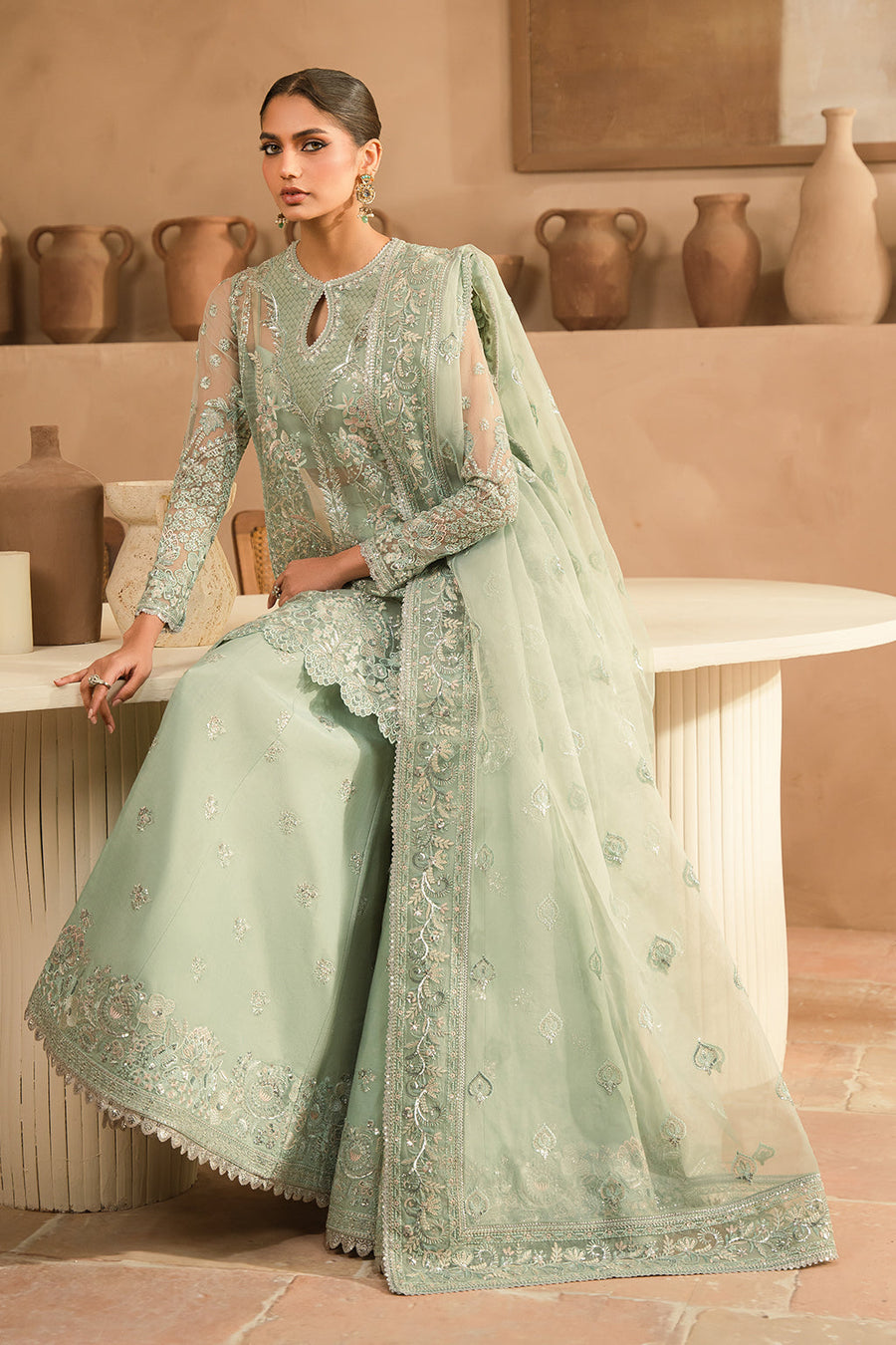 Ayzel Panache Embroidered Organza Unstitched 3Pc Suit ALF-24-V2-07 ILLIANA