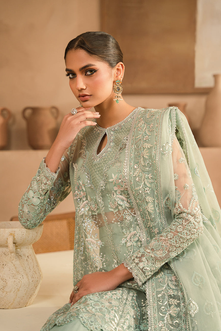 Ayzel Panache Embroidered Organza Unstitched 3Pc Suit ALF-24-V2-07 ILLIANA