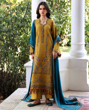 Republic Womenswear Amaris Unstitched Karandi 3Pc Suit D-12 Ilyria
