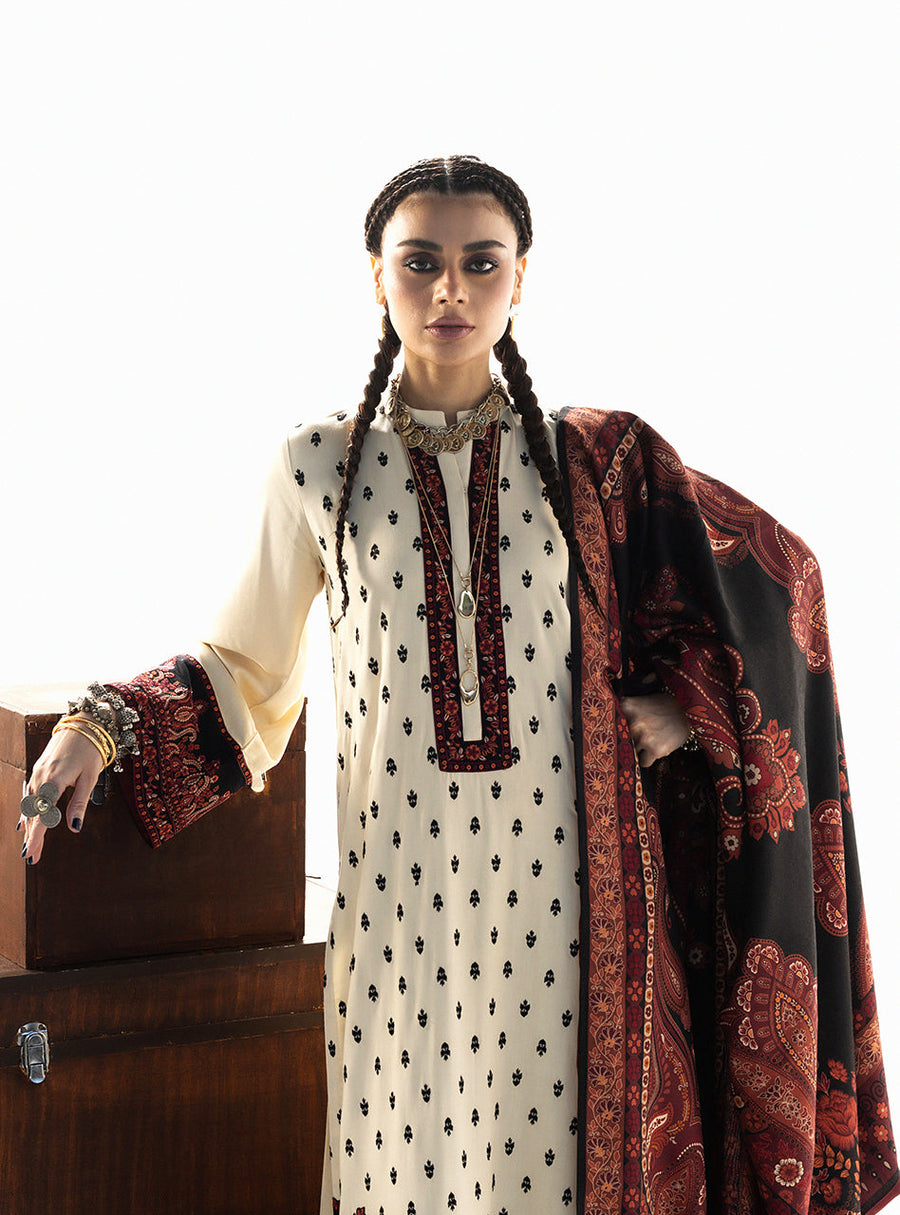 Zainab Chottani Embroidered Marina Twill Unstitched 3Pc Suit D-01 Imani