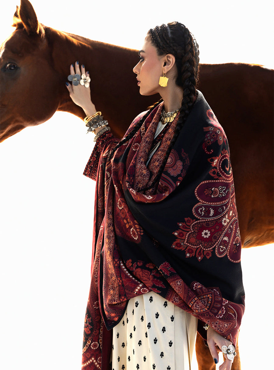 Zainab Chottani Embroidered Marina Twill Unstitched 3Pc Suit D-01 Imani