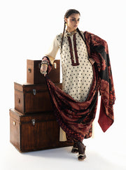 Zainab Chottani Embroidered Marina Twill Unstitched 3Pc Suit D-01 Imani