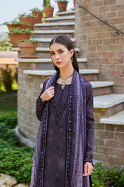 Farasha Sorine Summer Embroidered Lawn Unstitched 3Pc Suit - Imperial Plum