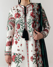 Jugnu Lahore Spring Summer Unstitched Embroidered Cotton 3Pc Suit - Inali