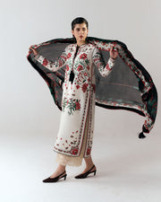 Jugnu Lahore Spring Summer Unstitched Embroidered Cotton 3Pc Suit - Inali