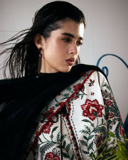 Jugnu Lahore Spring Summer Unstitched Embroidered Cotton 3Pc Suit - Inali