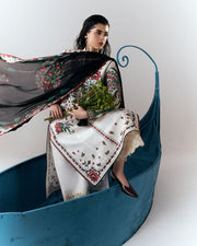 Jugnu Lahore Spring Summer Unstitched Embroidered Cotton 3Pc Suit - Inali