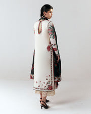 Jugnu Lahore Spring Summer Unstitched Embroidered Cotton 3Pc Suit - Inali