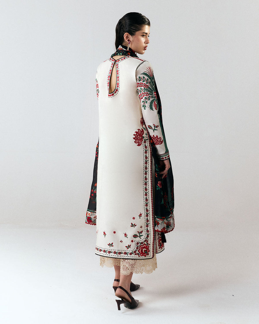 Jugnu Lahore Spring Summer Unstitched Embroidered Cotton 3Pc Suit - Inali