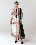 Jugnu Lahore Spring Summer Unstitched Embroidered Cotton 3Pc Suit - Inali
