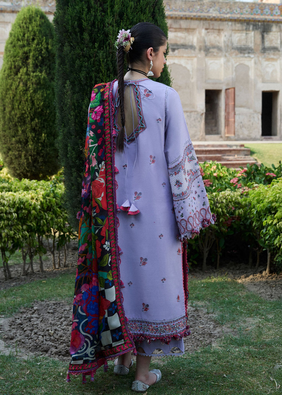 Hussain Rehar Nirmal Unstitched Embroidered Lawn 3Pc Suit - Inaya