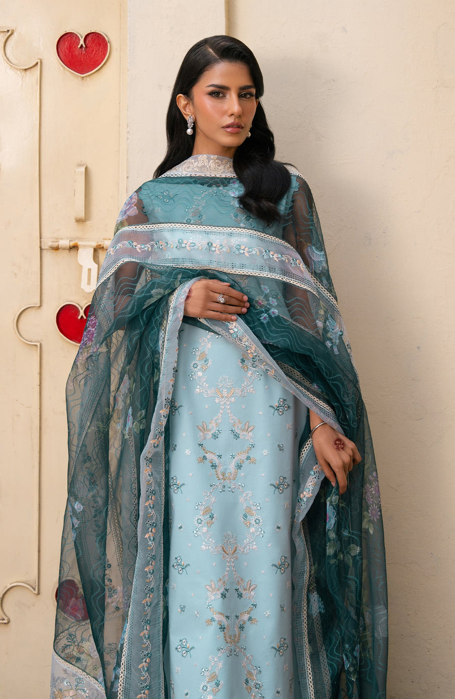 Seran Lamhay Embroidered Lawn Unstitched 3Pc Suit D-07 INAYA