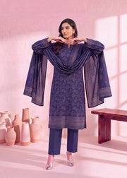 Zeenia Marina Vol-02 Digital Printed Dhanak Marina Unstitched 3Pc Suit DS-10 Indigo