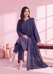 Zeenia Marina Vol-02 Digital Printed Dhanak Marina Unstitched 3Pc Suit DS-10 Indigo