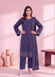 Zeenia Marina Vol-02 Digital Printed Dhanak Marina Unstitched 3Pc Suit DS-10 Indigo