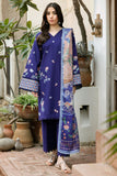 Farasha Summer Essentials Embroidered Lawn Unstitched 3Pc Suit - Indigo Glow