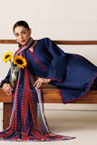 Farasha Summer Melody Embroidered Lawn Unstitched 3Pc Suit - Indigo Grace