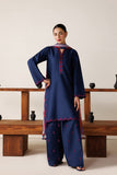 Farasha Summer Melody Embroidered Lawn Unstitched 3Pc Suit - Indigo Grace
