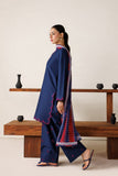 Farasha Summer Melody Embroidered Lawn Unstitched 3Pc Suit - Indigo Grace