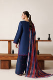 Farasha Summer Melody Embroidered Lawn Unstitched 3Pc Suit - Indigo Grace