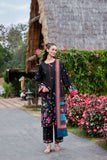 Farasha Summer Co Ords Printed Lawn Unstitched 3Pc Suit - Indigo Petals