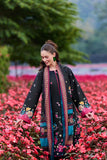 Farasha Summer Co Ords Printed Lawn Unstitched 3Pc Suit - Indigo Petals