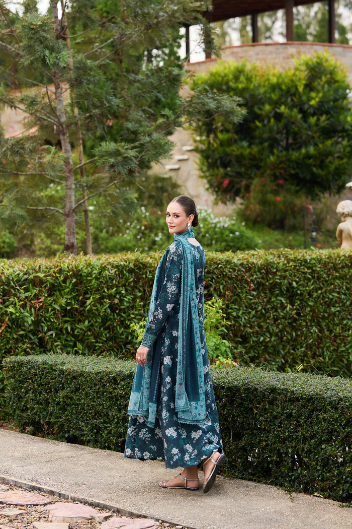 Farasha Sorine Summer Embroidered Lawn Unstitched 3Pc Suit - Indigo Royale