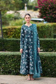 Farasha Sorine Summer Embroidered Lawn Unstitched 3Pc Suit - Indigo Royale