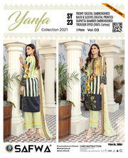 SY-23 - YANFA COLLECTION Vol 3 2021 - Three Piece Suit-SAFWA -SAFWA Brand Pakistan online shopping for Designer Dresses