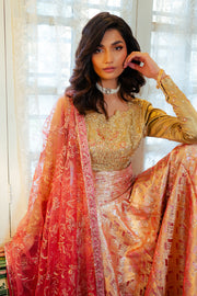Mushq Sunehri Ramsha Edit Satin Zari Stitched 3Pc Suit - Iqra
