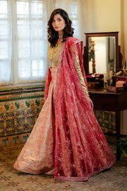 Mushq Sunehri Ramsha Edit Satin Zari Stitched 3Pc Suit - Iqra