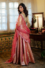 Mushq Sunehri Ramsha Edit Satin Zari Stitched 3Pc Suit - Iqra