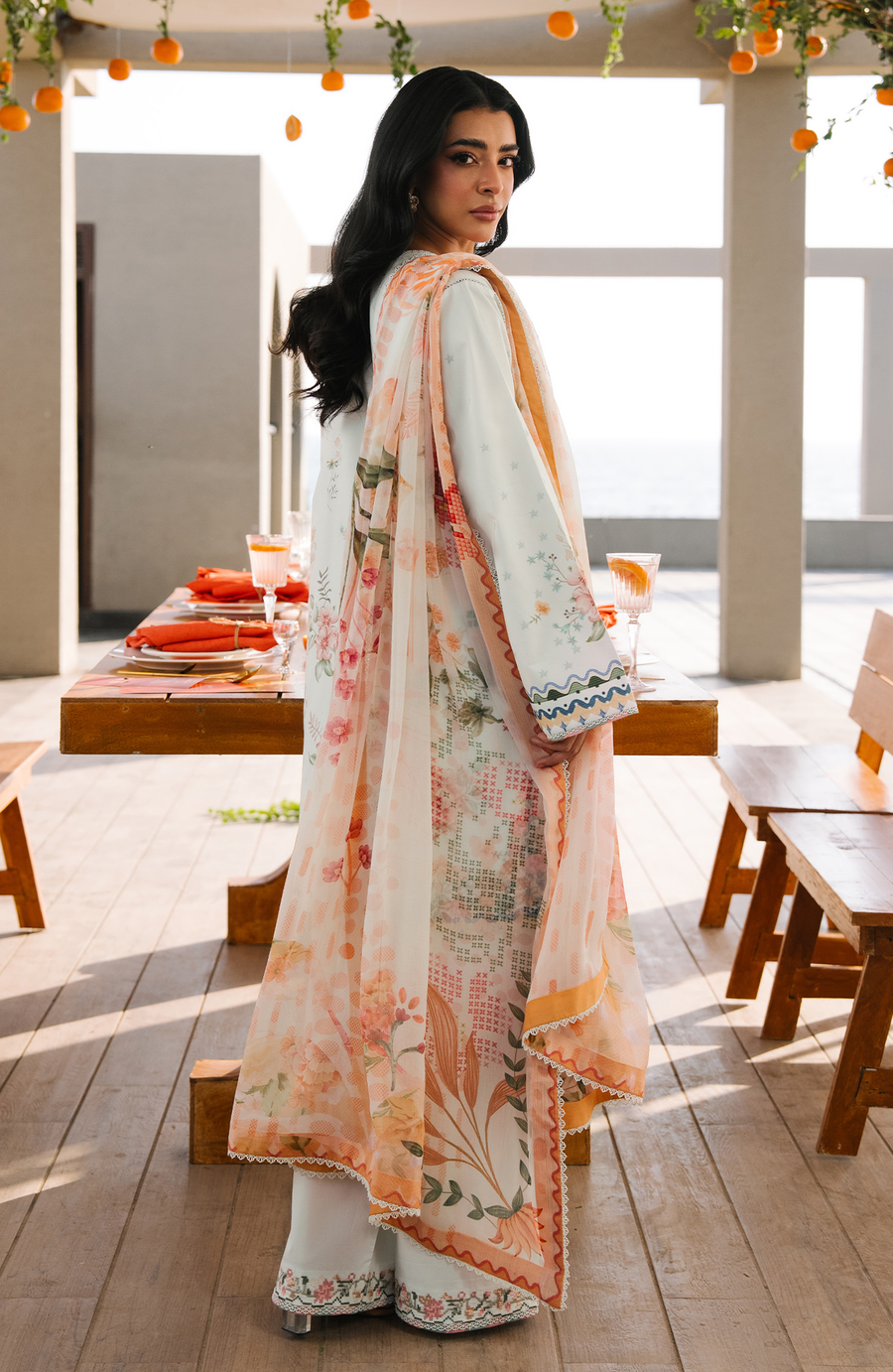 Seran Afsanah Embroidered Lawn Unstitched 3Pc Suit D-13 IRA