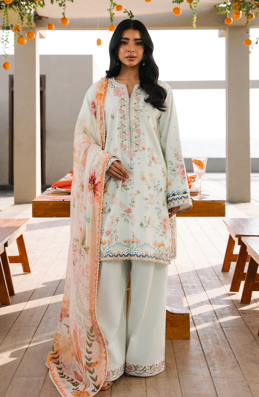 Seran Afsanah Embroidered Lawn Unstitched 3Pc Suit D-13 IRA