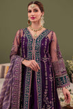Farasha Luxury Formal Embroidered Net Unstitched 3Pc Suit - Iris
