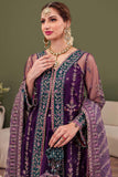 Farasha Luxury Formal Embroidered Net Unstitched 3Pc Suit - Iris