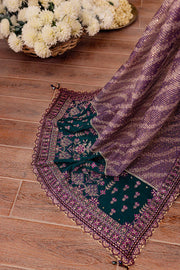Farasha Luxury Formal Embroidered Net Unstitched 3Pc Suit - Iris
