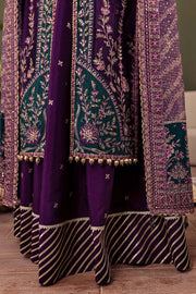 Farasha Luxury Formal Embroidered Net Unstitched 3Pc Suit - Iris