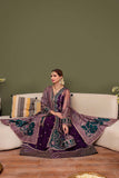 Farasha Luxury Formal Embroidered Net Unstitched 3Pc Suit - Iris