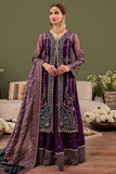 Farasha Luxury Formal Embroidered Net Unstitched 3Pc Suit - Iris
