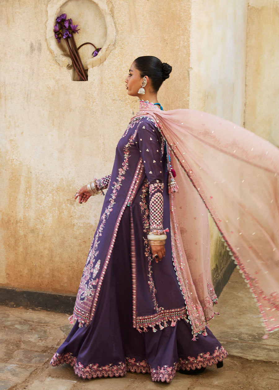 Hussain Rehar Luxury Lawn Unstitched Embroidered 3Pc Suit D-08 Irris